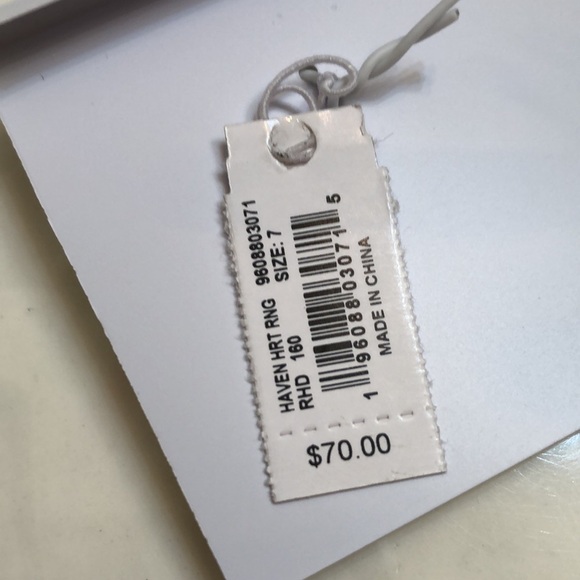 Kendra Scott Silver Tone Haven Heart 3PC Stackable Ring Set Size 7 Crystal NWT - Picture 14 of 16